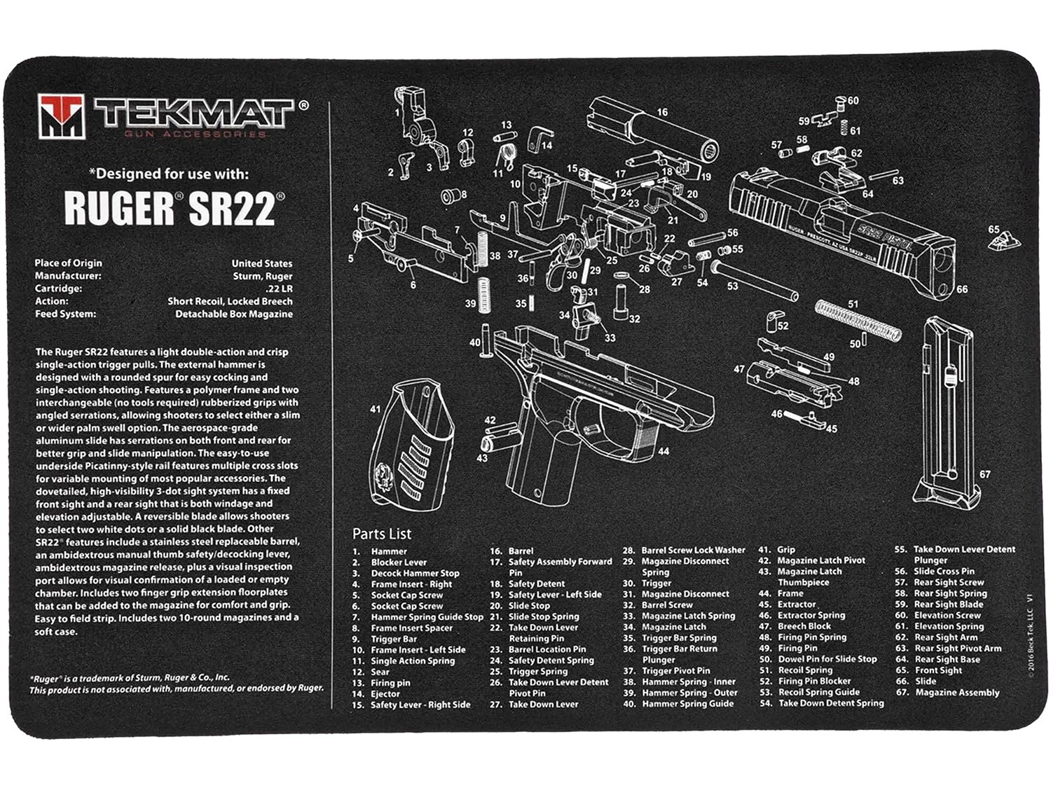 TekMat Ruger SR22