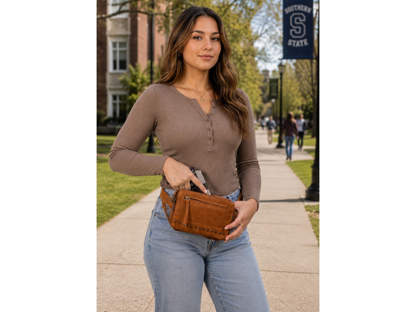 Concealed Carry Kailey Leather Fanny Pack/Sling by Lady Conceal