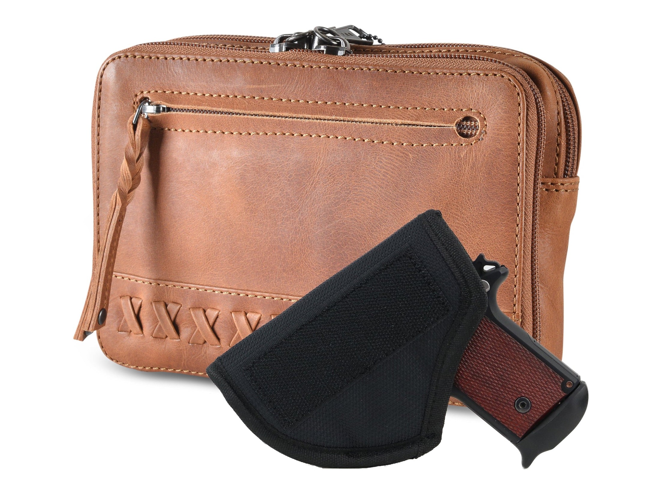 Concealed Carry Kailey Leather Fanny Pack/Sling by Lady Conceal