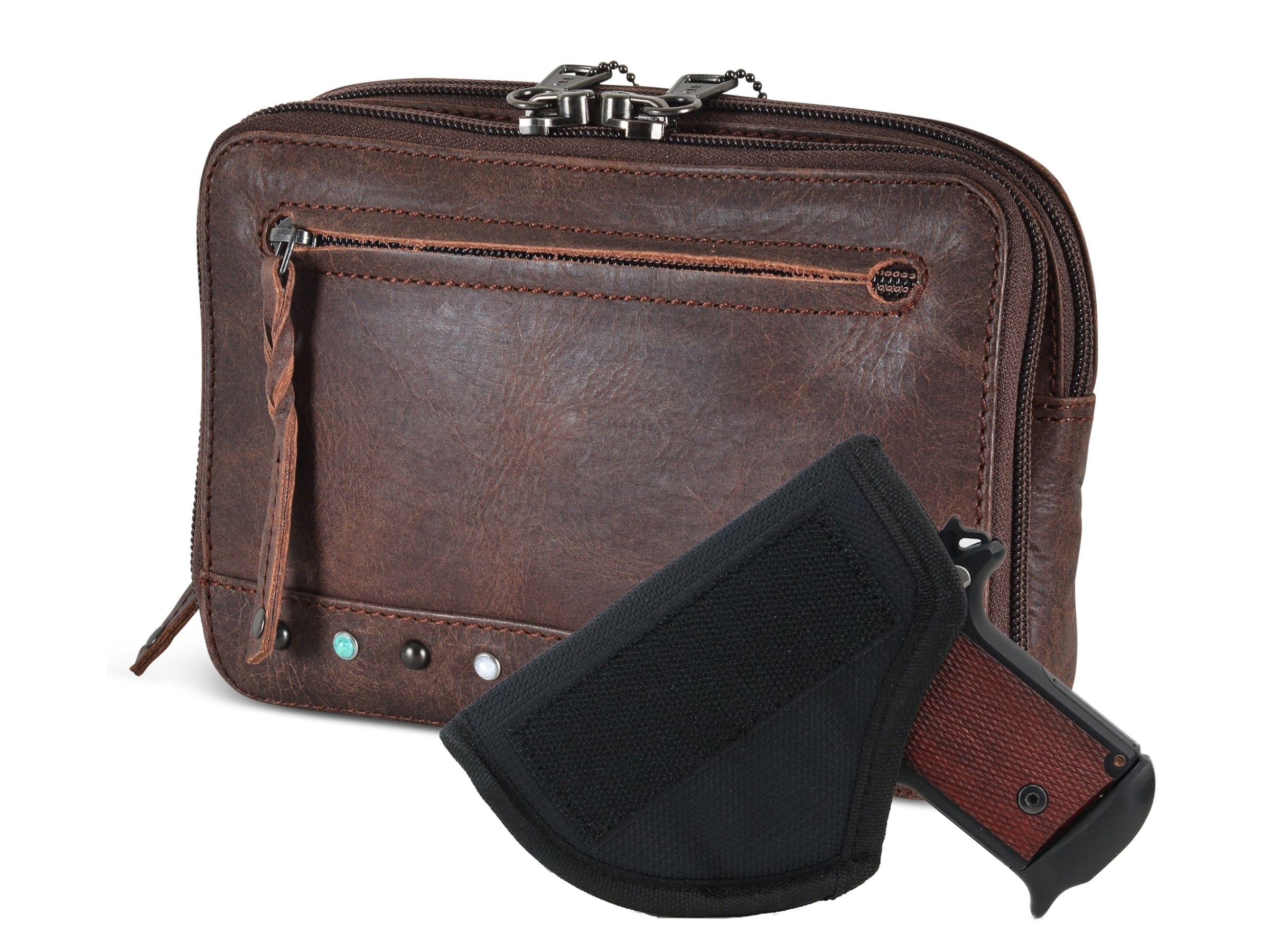 Concealed Carry Kailey Leather Fanny Pack/Sling by Lady Conceal