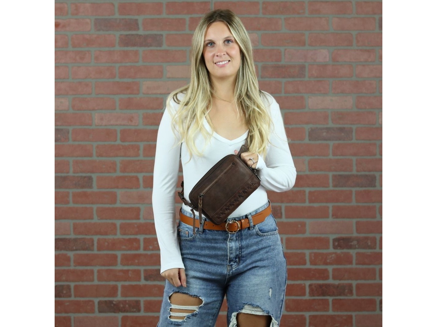 Concealed Carry Kailey Leather Fanny Pack/Sling by Lady Conceal