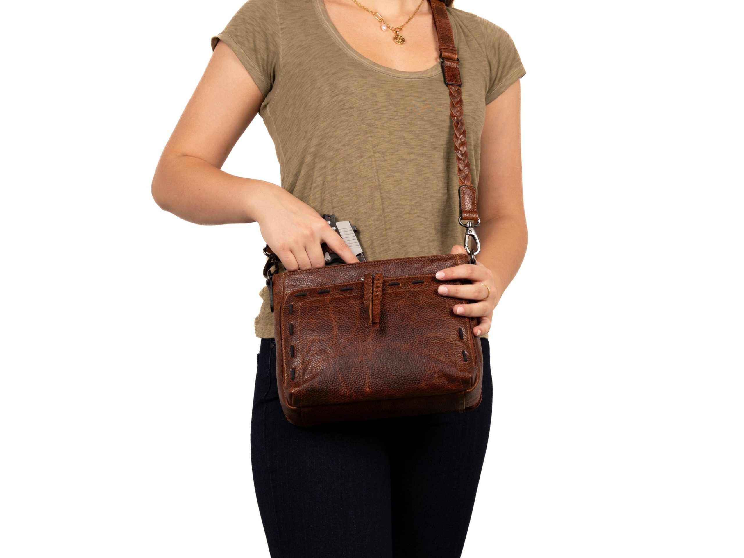 Concealed Carry Zoe Leather Crossbody by Lady Conceal