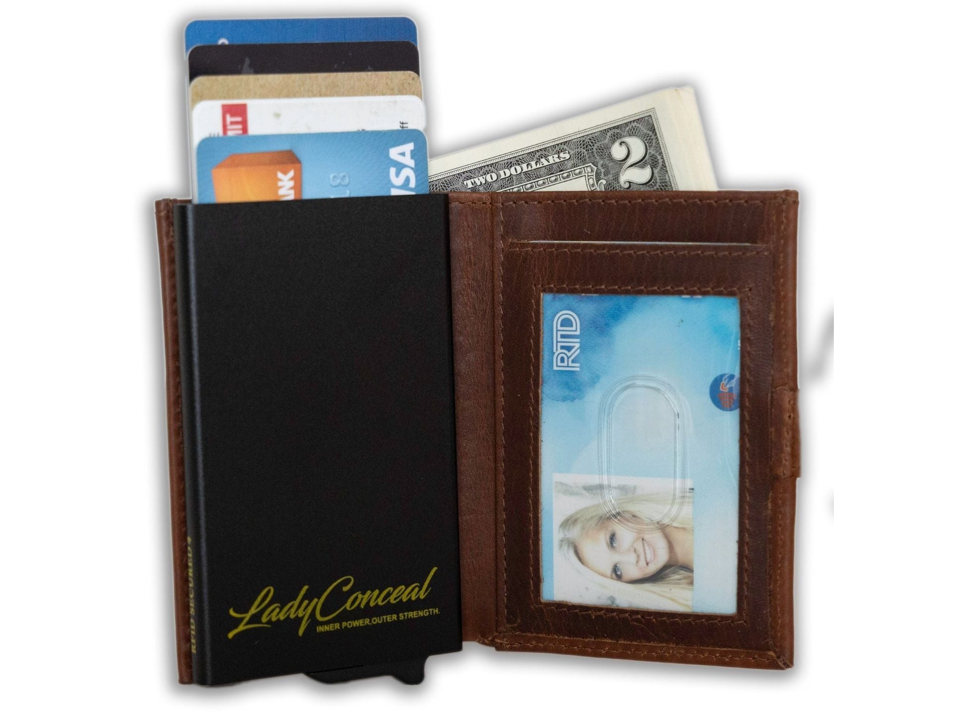 Nova RFID Compact Leather Wallet by Lady Conceal