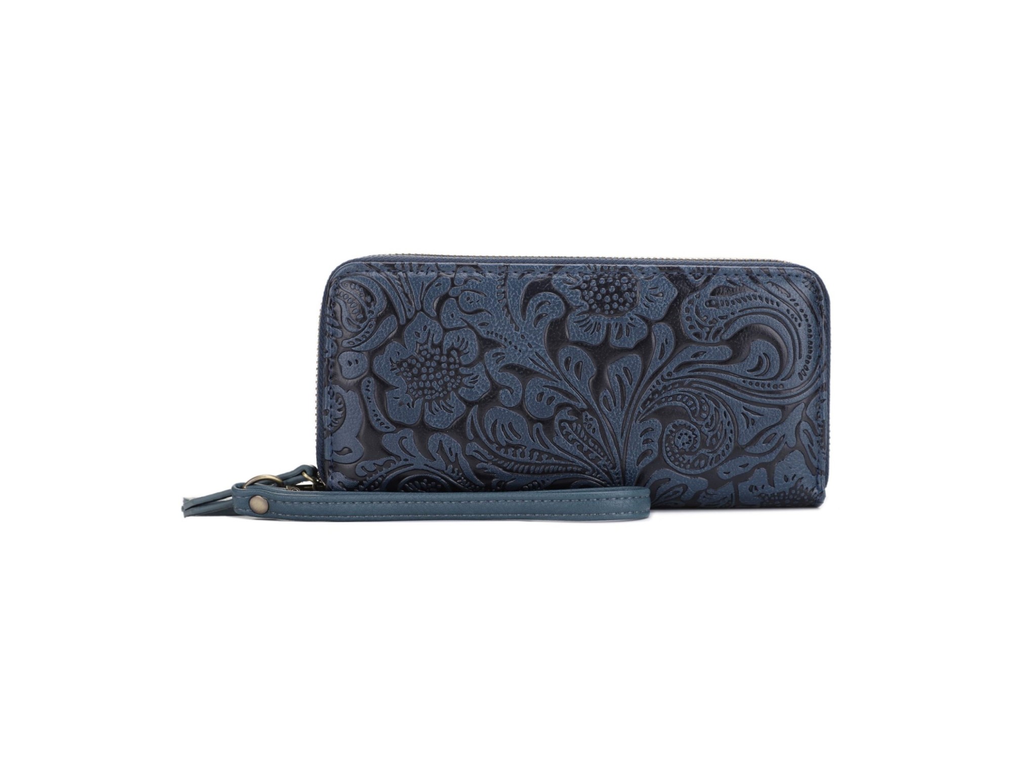 Filly Flora Embossed Wallet with Wrist Strap